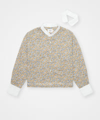 #-79 2way detachable collar liberty print shirt (Yellow)