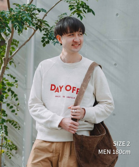 #-80 "DAYOFF" loose embroidery sweat (Gray)