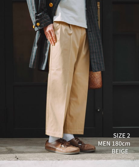 #-24 Ventile gabardine 2tuck straight pants (Khaki)