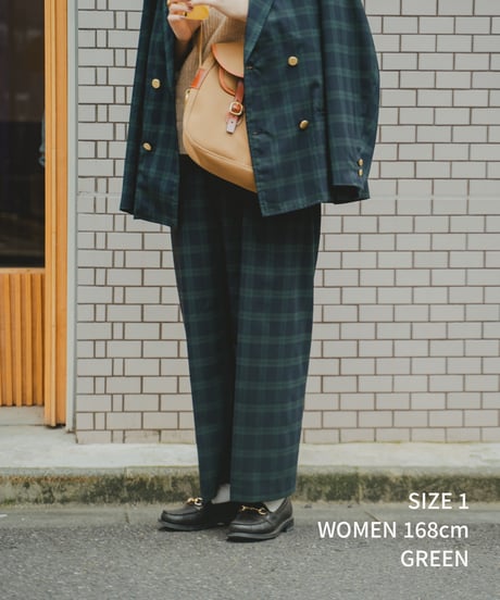 #-36 Seamless classic check slacks (Brown）