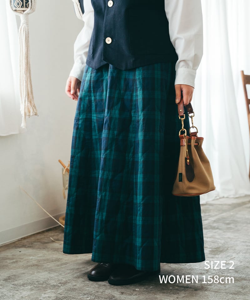 スカート choco check pleats skirt ANDMARY】Coco check pleats skirt