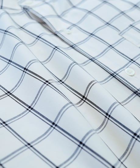#-06 Windowpane check stand collar shirts