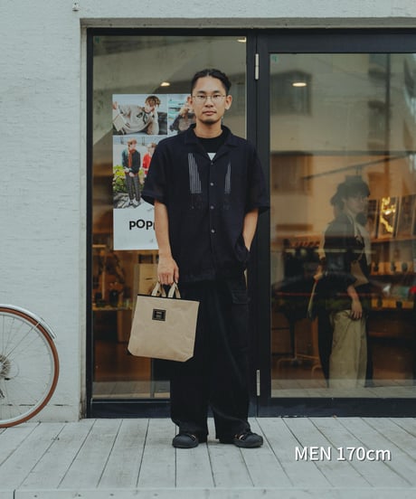“SIWA × UNFOLK CLASSIC” Yamanashi flocky print washi bag