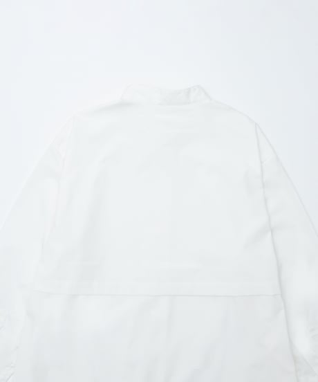 #-44 2way detachable collar shirt onepiece (White)