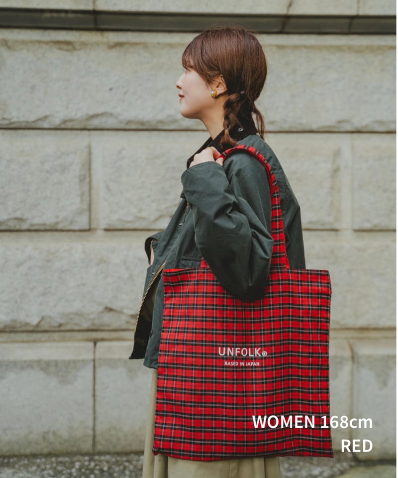 バッグ ciatre check Tote Bag Red 37 Reversible check tote bag (Red