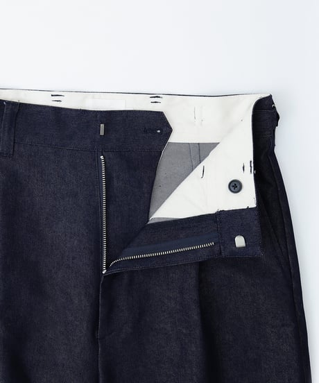 #-73 Rigid denim 1tuck baloon pants