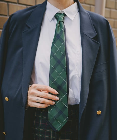 #-26 Reversible silk tie (Green)