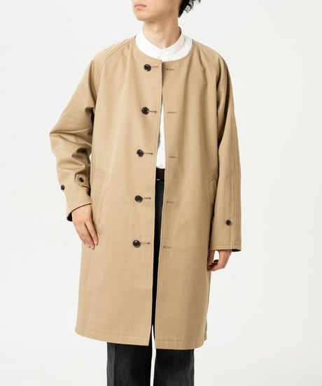 #-27 Reversible nocollar coat  (Beige)