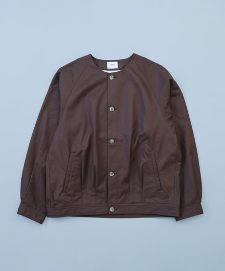 #-05 Ventile gabardine roundneck blouson (Brown)