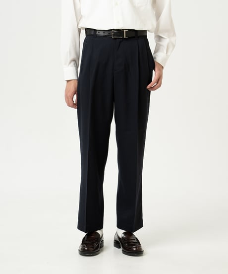 #-47 Wool mix 2tuck slacks (Navy)