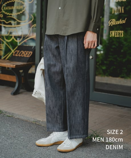 #-24 Rigid denim 2tuck straight pants