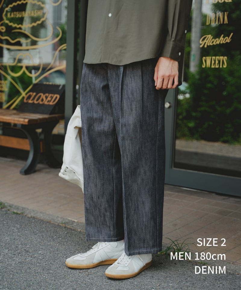 24 Rigid denim 2tuck pants | UNFOLK 24 Rigid denim 2tuck pants | UNFOLK