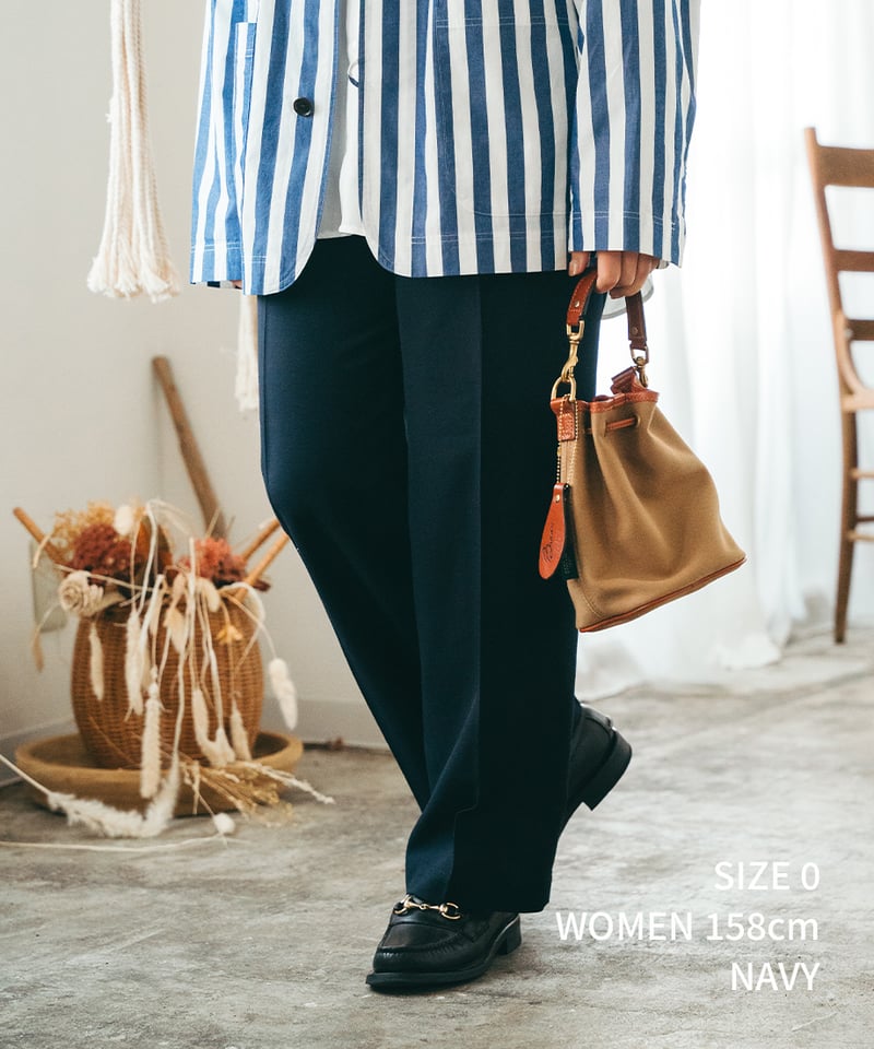 47 Wool mix 2tuck slacks (Black) | UNFOLK