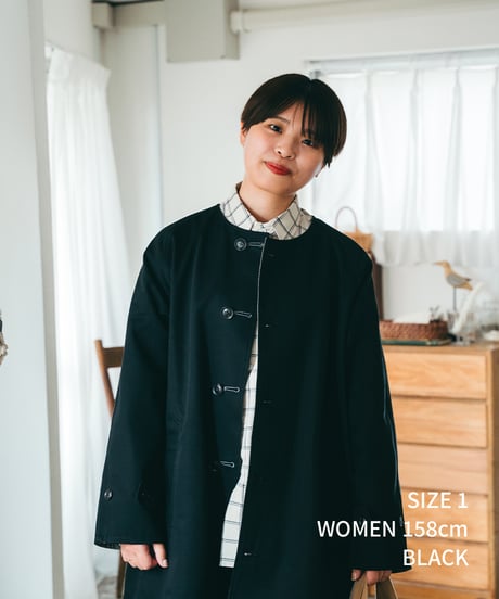 #-27 Reversible nocollar coat (Black)
