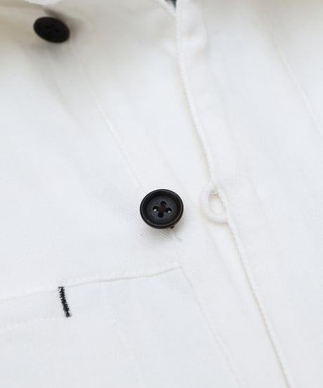 “UNFOLK CLASSIC” Enshu soft herringbone shirt jacket (White)