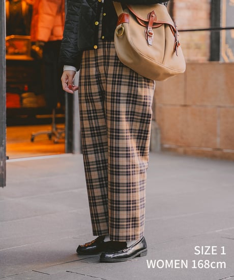 #-21 Seamless classic check pants (Beige)