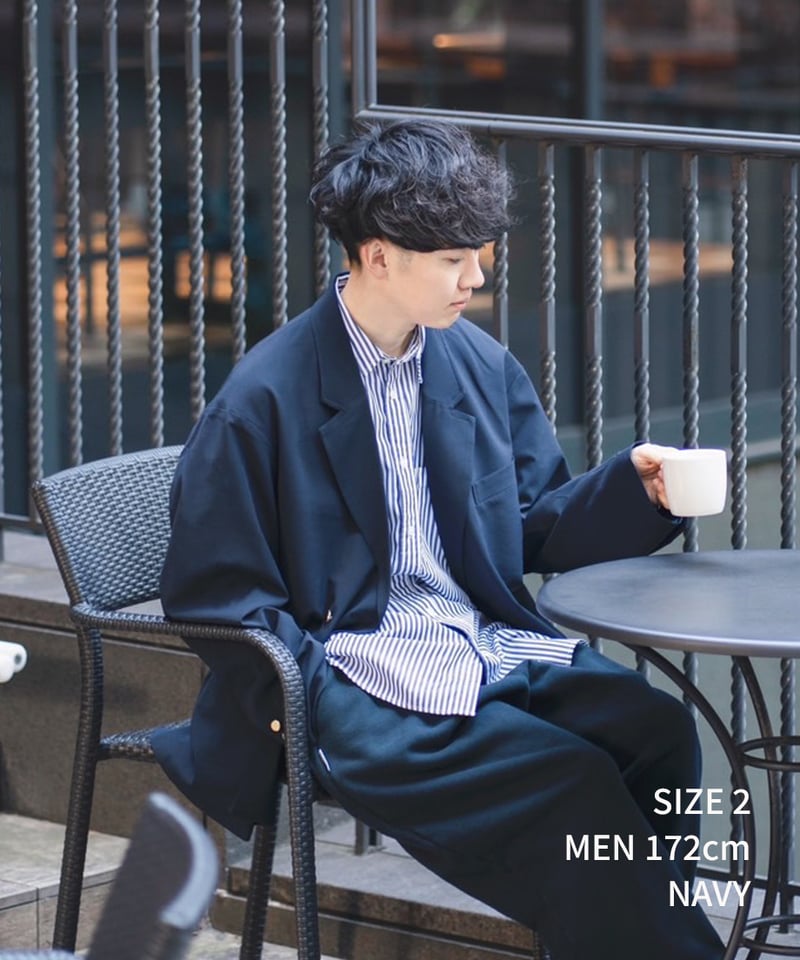 22 4B relax double blazer (Black) | UNFOLK