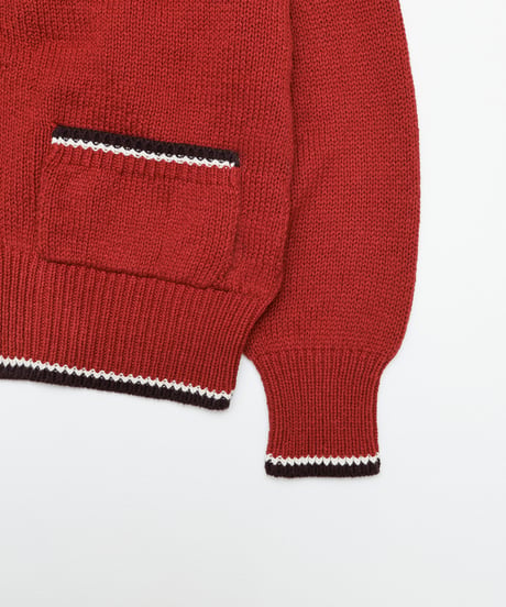 #-77 5G lily cotton knit polo blouson (Burgundy)