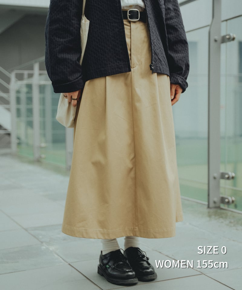 70 Rigid denim 2tuck skirt | UNFOLK
