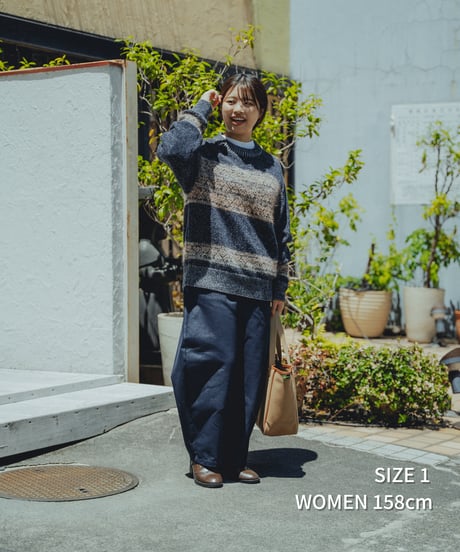#-73 Rigid denim 1tuck baloon pants