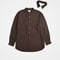 #-23 2way detachable collar check shirt (Brown)