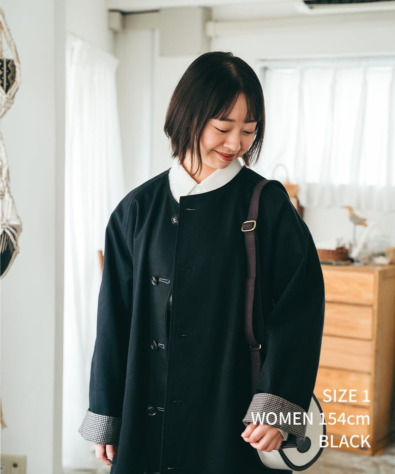 27 Reversible nocollar coat (Beige) | UNFOLK