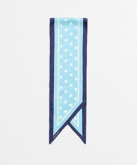 #-74 Hand print silk scarf (Blue)