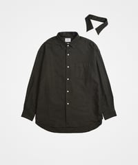 #-23 2way detachable collar check shirt (Green)
