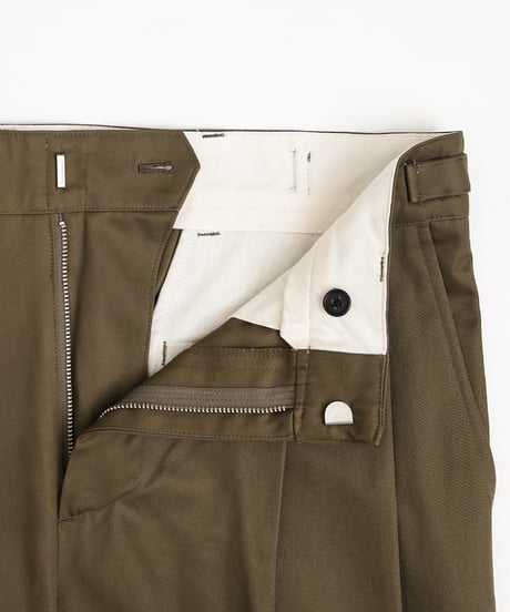 #-24 Ventile gabardine 2tuck straight pants (Khaki)