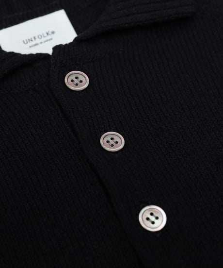 #-33 7×3G cotton knit polo (Black)