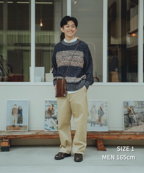 #-68 Fair isle pattern jacquard knit (Navy)