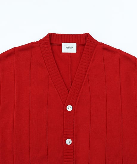 #-09 Giza cotton vneck knit vest (Red)