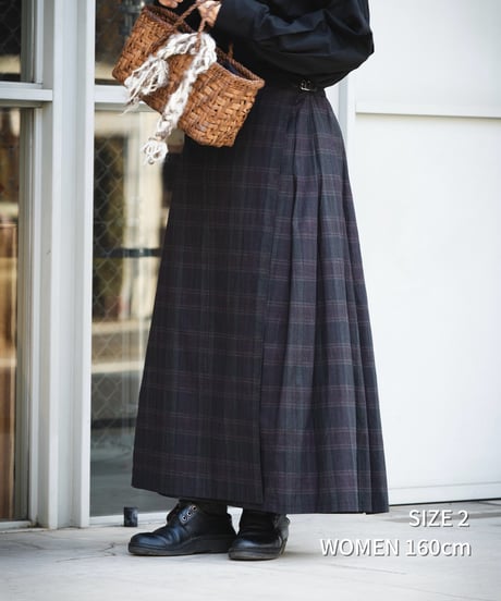 “UNFOLK CLASSIC” Enshu bokujyu coating madras check skirt