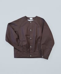 #-05 Ventile gabardine roundneck blouson (Brown)
