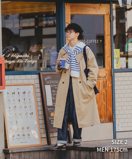 #-30 Ventile gabardine belted trench coat