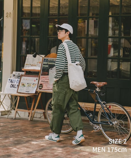 #-20 Heavy weight border long tshirt (Green)