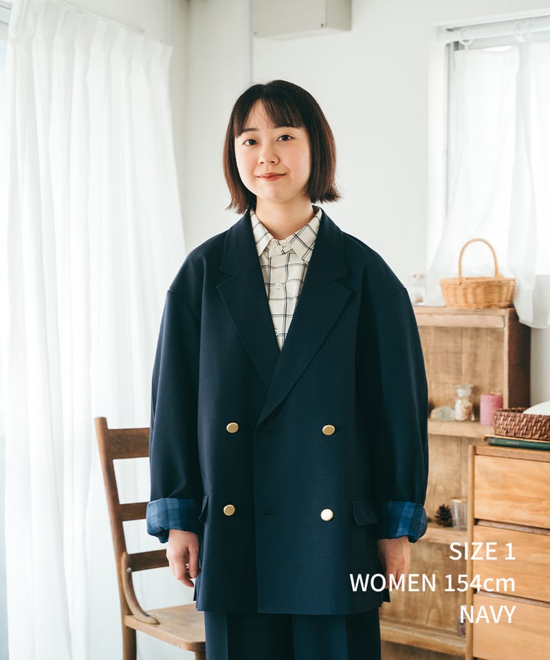 22 4B relax double blazer (Navy) | UNFOLK