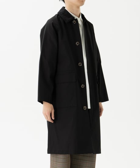 #-53 Ventile gabardine 2way railway coat (Black)