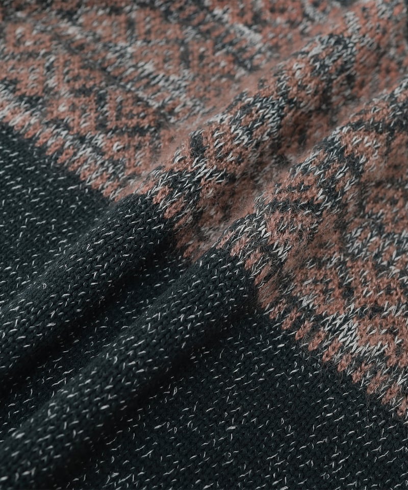 68 Fair isle pattern jacquard knit (Green) |