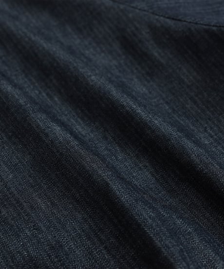 #-16 Herringbone denim nocollar blouson