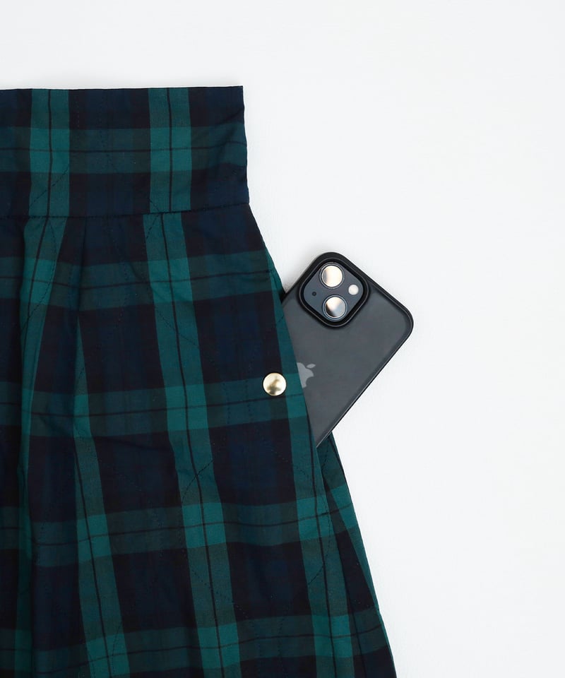 51 EX. Quilting check skirt | UNFOLK