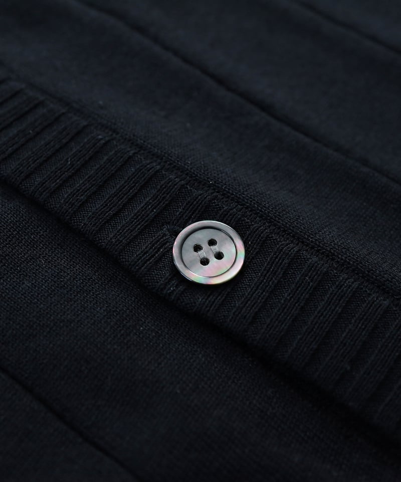 09 Giza cotton vneck knit vest (Black) | UNFOLK