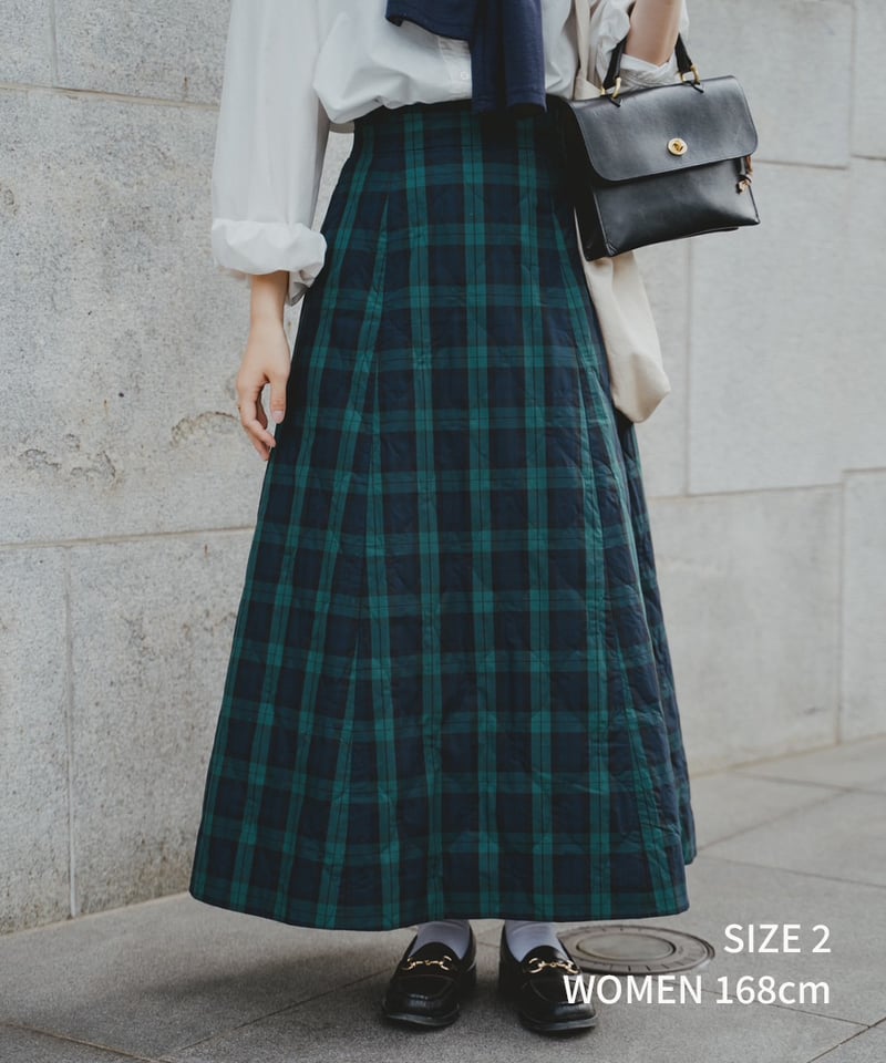 51 EX. Quilting check skirt | UNFOLK