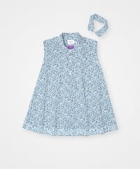 #-87 2way detachable collar liberty print sleeveless shirt (Navy)