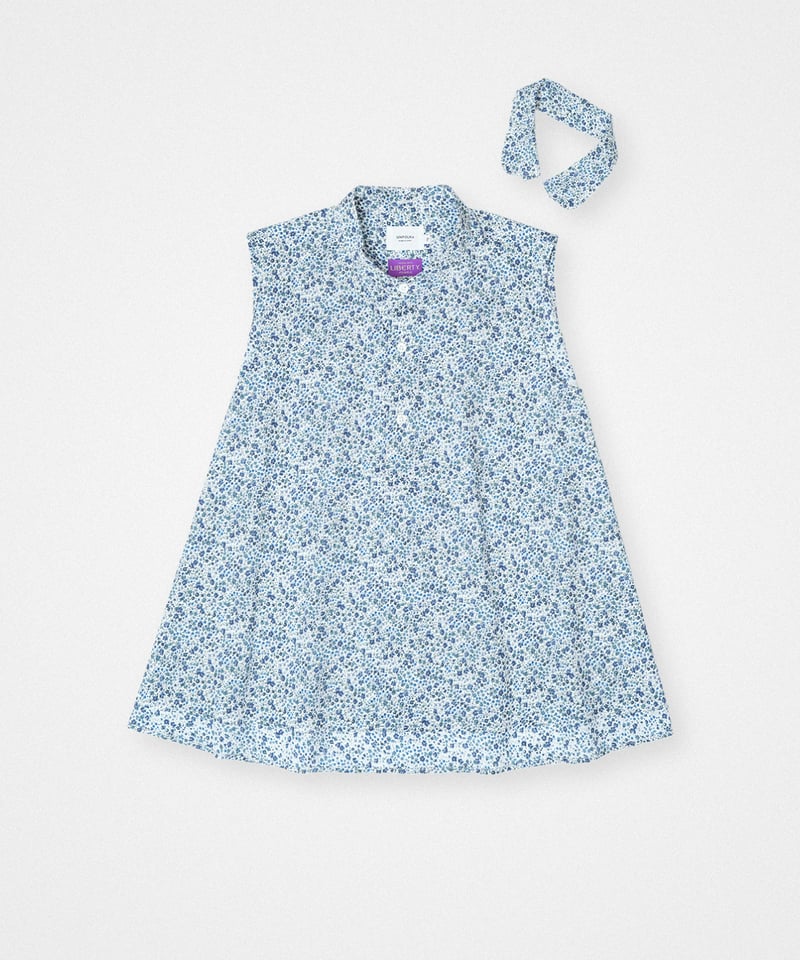 87 2way detachable collar liberty print sleev