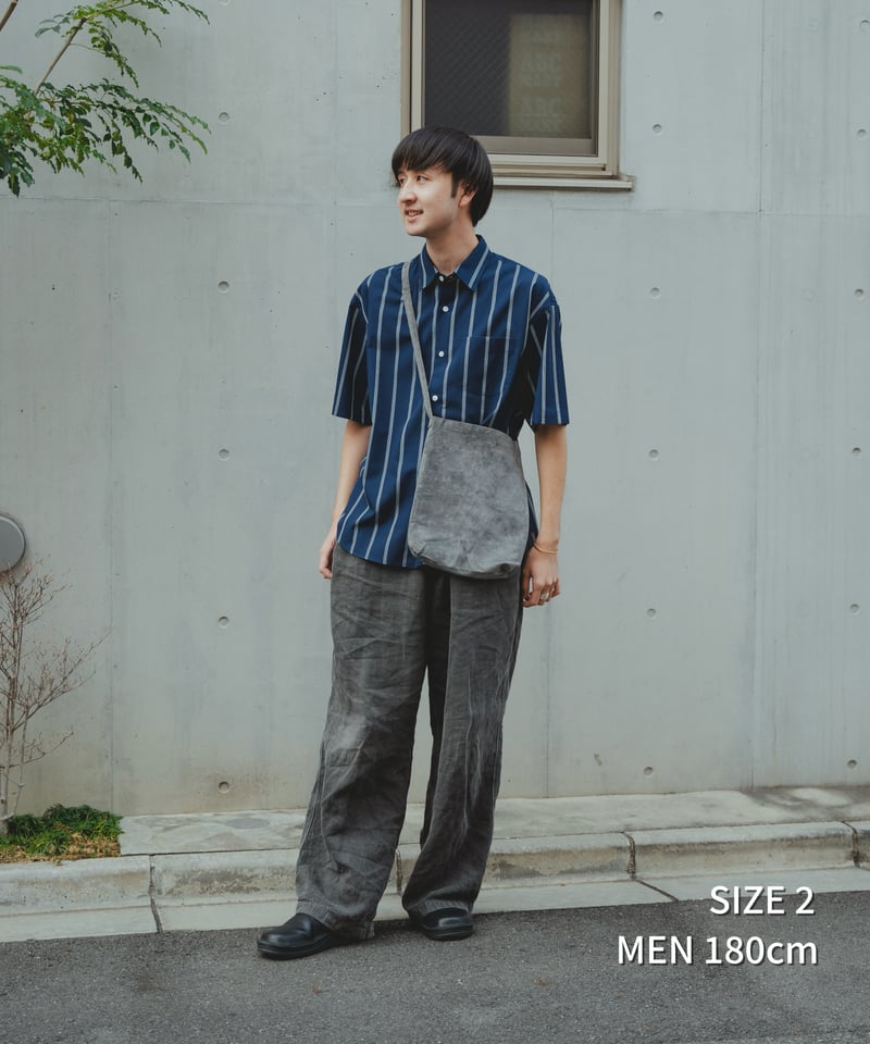 61 2way detachable collar short sleeve stripe