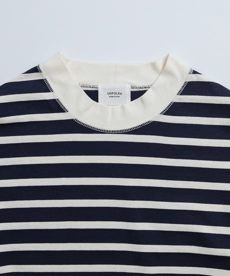 #-20 Heavy weight border long tshirt (Navy)