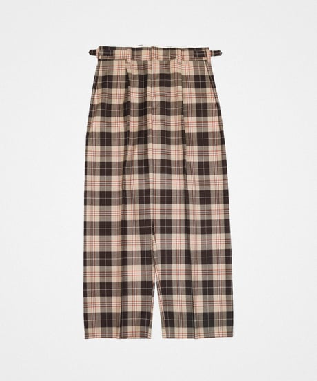 #-36 Seamless classic check slacks (Brown）