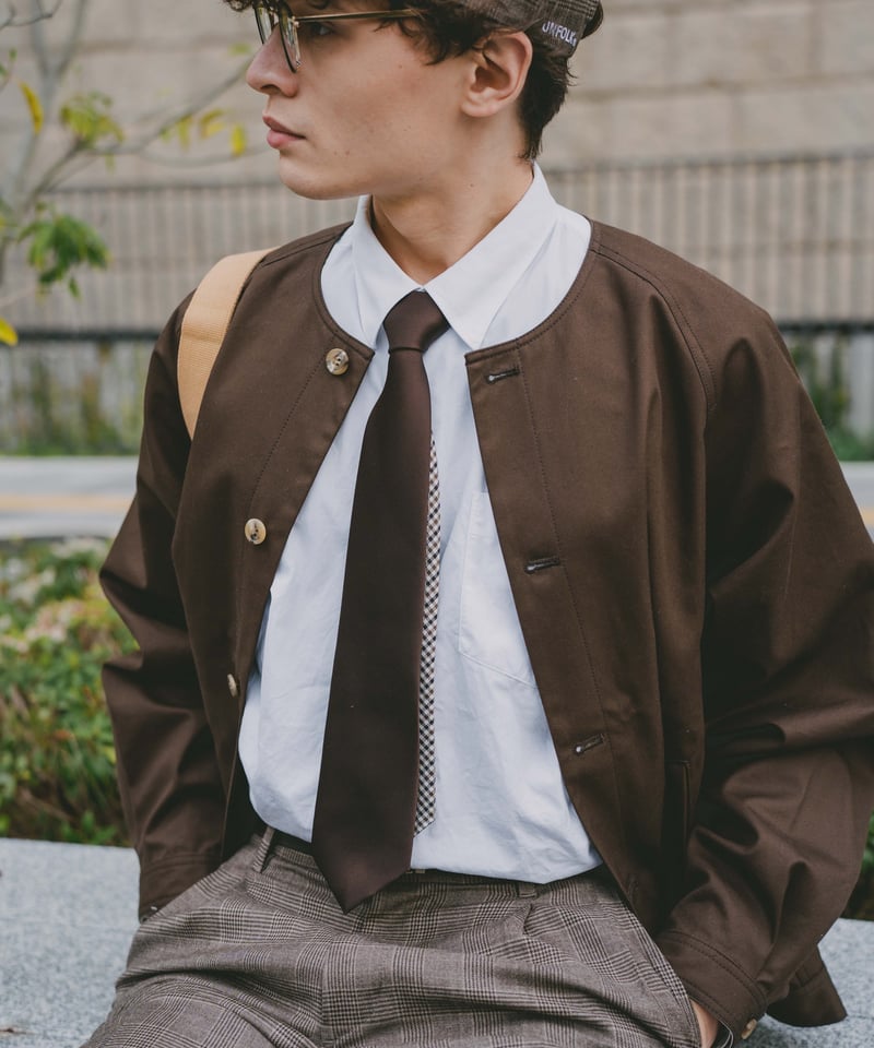 07 Reversible silk tie (Brown) | UNFOLK