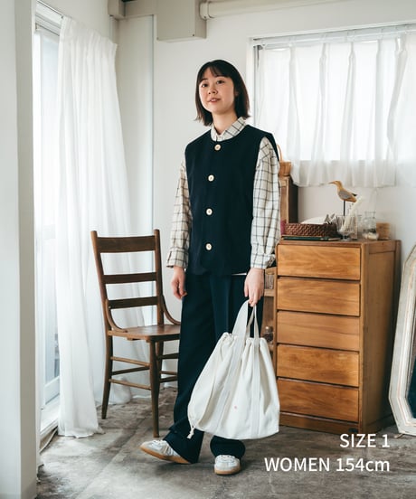 #-48 Peach brushed classic vest (Navy)